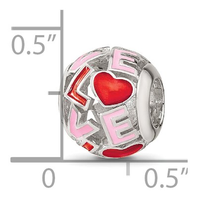 Sterling Silver Enameled Love Bead – view 5