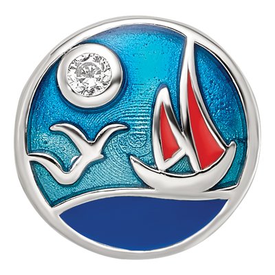 Sterling Silver CZ Ocean Scene Bead – view 5