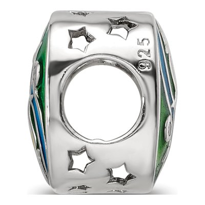 Sterling Silver CZ Enamel Sea Life Bead – view 3