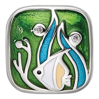 Sterling Silver CZ Enamel Sea Life Bead – view 4