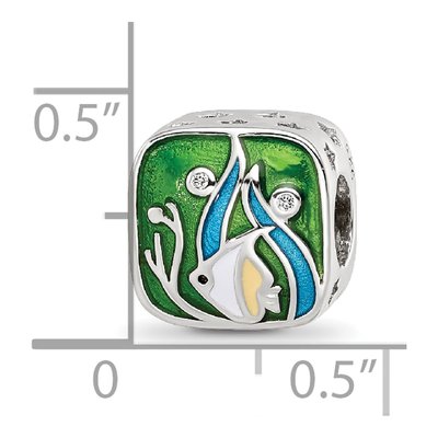 Sterling Silver CZ Enamel Sea Life Bead – view 6