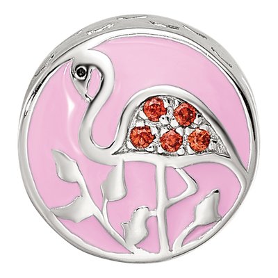Sterling Silver CZ Flamingo Bead – view 5