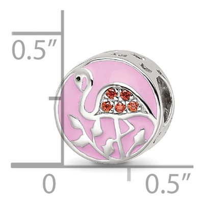 Sterling Silver CZ Flamingo Bead – view 6