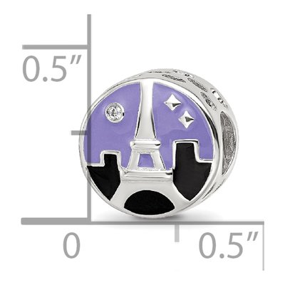 Sterling Silver CZ Eiffel Tower Bead – view 6