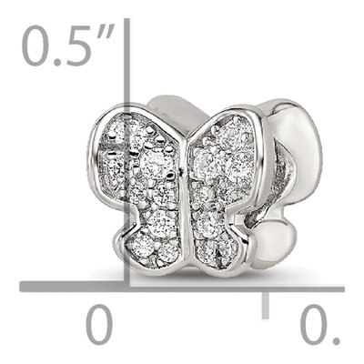 Sterling Silver CZ Butterfly Bead – view 7