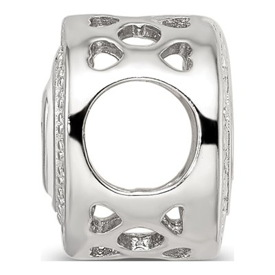 Sterling Silver CZ Enamel Heart Bead – view 3