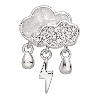 Sterling Silver CZ Storm Cloud Bead – view 5
