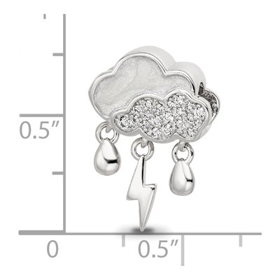 Sterling Silver CZ Storm Cloud Bead – view 6