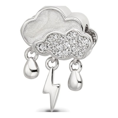 Sterling Silver CZ Storm Cloud Bead