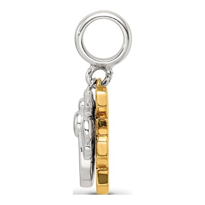 Sterling Silver CZ Honeycomb Bee Dangle Bead – view 3