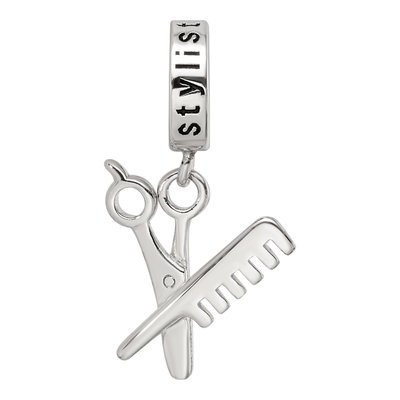 Sterling Silver Scissor Comb Dangle Charm – view 4