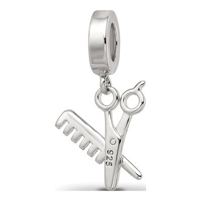 Sterling Silver Scissor Comb Dangle Charm – view 5