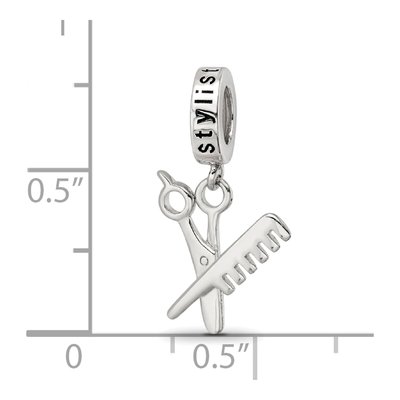 Sterling Silver Scissor Comb Dangle Charm – view 6