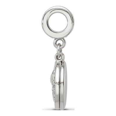 Sterling Silver CZ Bird Flower Dangle Bead – view 3