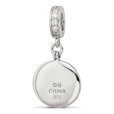 Sterling Silver CZ Bird Flower Dangle Bead – view 5