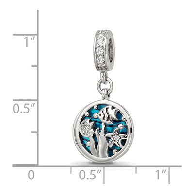 Sterling Silver CZ Sea Life Dangle Bead – view 6