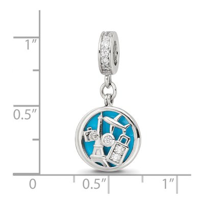 Sterling Silver CZ Travel Dangle Bead – view 7