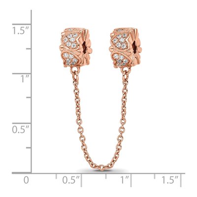 Rose Gold-Plated Sterling Silver CZ Heart Bead – view 6