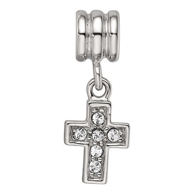 Sterling Silver Crystal Cross Bead – view 4