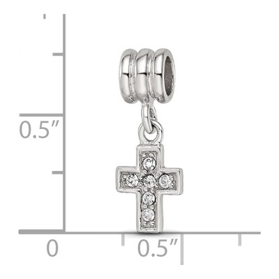 Sterling Silver Crystal Cross Bead – view 6