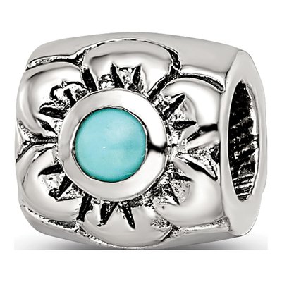 Sterling Silver Turquoise Bead