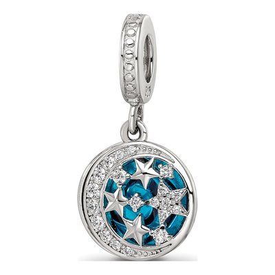 Sterling Silver CZ Celestial Dangle Bead
