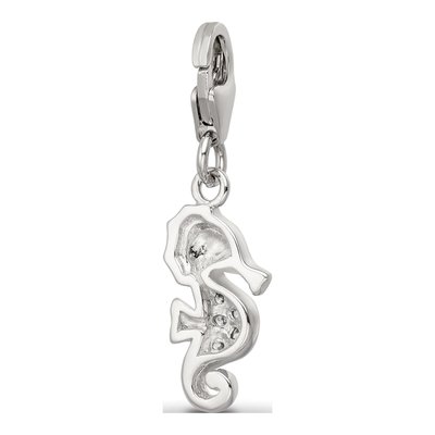 Sterling Silver CZ Sea Horse Click-On Bead – view 6