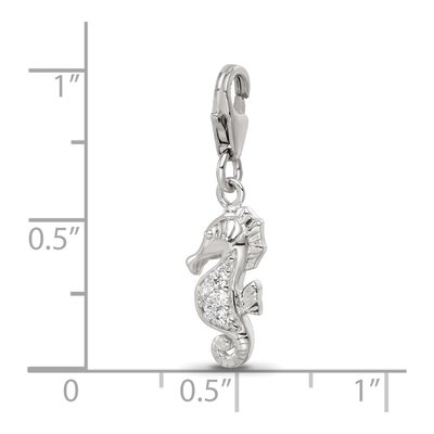 Sterling Silver CZ Sea Horse Click-On Bead – view 7