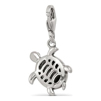 Sterling Silver CZ Sea Turtle Click-On Bead – view 6