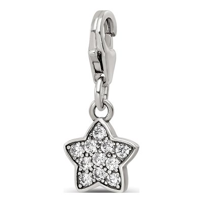 Sterling Silver CZ Star Click-On Bead