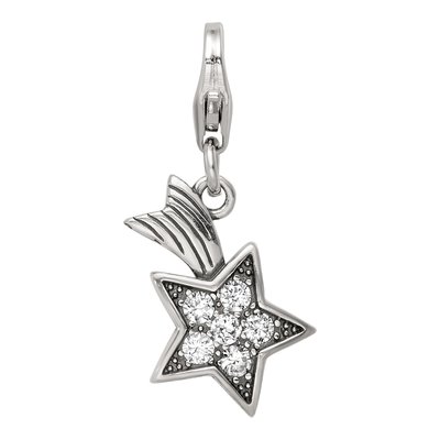 Sterling Silver CZ Shooting Star Click-On Bead – view 4