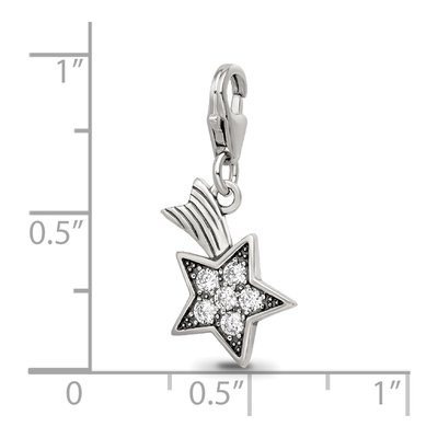 Sterling Silver CZ Shooting Star Click-On Bead – view 7