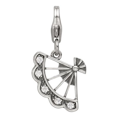 Sterling Silver CZ Fan Click-On Bead – view 4