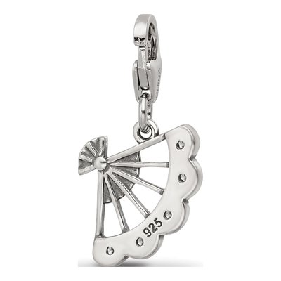 Sterling Silver CZ Fan Click-On Bead – view 6