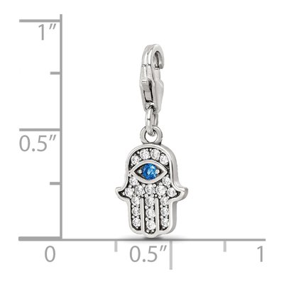 Sterling Silver CZ Hamsa Click-On Bead – view 6