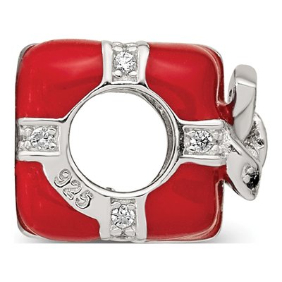 Sterling Silver CZ Present Bead – view 3