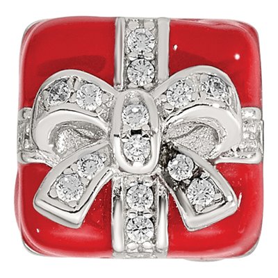 Sterling Silver CZ Present Bead – view 4