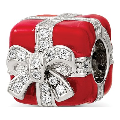 Sterling Silver CZ Present Bead
