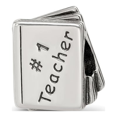 Sterling Silver Teacher Book Bead – view 6