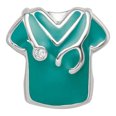 Sterling Silver CZ Nurse Scrubs Bead – view 5