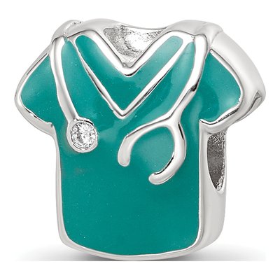 Sterling Silver CZ Nurse Scrubs Bead