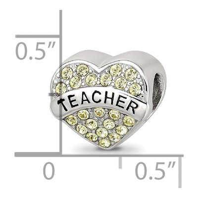 Sterling Silver Crystal Heart Bead – view 7