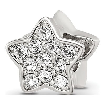 Sterling Silver Crystal Star Bead