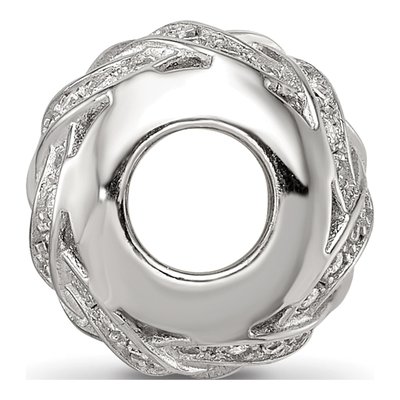 Sterling Silver CZ Weaved Bead – view 3