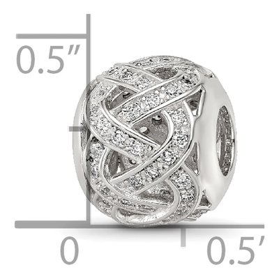 Sterling Silver CZ Weaved Bead – view 6
