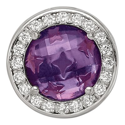 Sterling Silver CZ Glass Heart Bead – view 5
