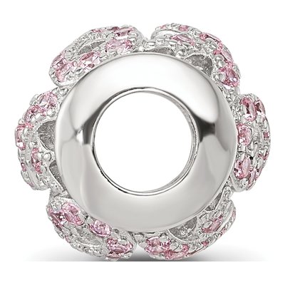 Sterling Silver CZ Awareness Ribbon Bead – view 3