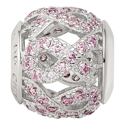 Sterling Silver CZ Awareness Ribbon Bead – view 4