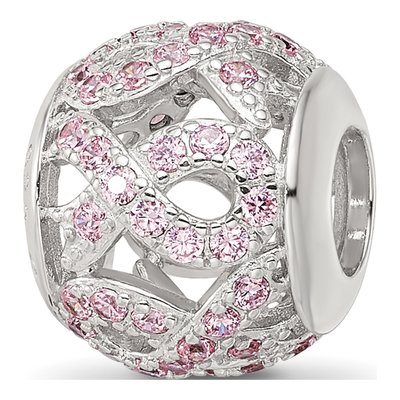 Sterling Silver CZ Awareness Ribbon Bead – view 5