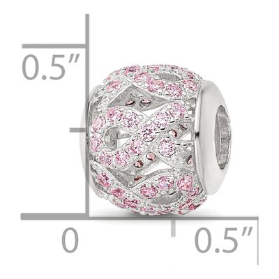 Sterling Silver CZ Awareness Ribbon Bead – view 6